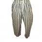 Women's Trousers Striped Size 46 Trendy 100% White Cotton Blue New Shop See