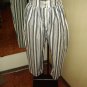 Women's Trousers Striped Size 46 Trendy 100% White Cotton Blue New Shop See