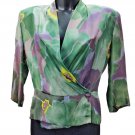 Blouse Light Green Fantasy Silk Blend 3 Buttons Double-Breasted Dianag Silk