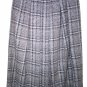 Skirts Woman Winter Wool Warm Tweed Striped Grey Brown 44 46 Folds Buttons