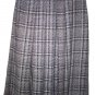 Skirts Woman Winter Wool Warm Tweed Striped Grey Brown 44 46 Folds Buttons