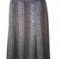 Skirts Woman Winter Wool Warm Tweed Striped Grey Brown 44 46 Folds Buttons