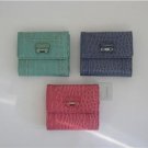 Liz Claiborne Faux Croc Gater Wallet Pink, Green or Indigo NEW With Tags In Box LOTS of PICS!