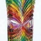 12" Tall Multicolor Cut Murano Art Glass Vase Made In Italy