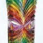 12" Tall Multicolor Cut Murano Art Glass Vase Made In Italy