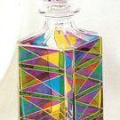 Murano Glass Multicolor Liquor Square Decanter with Stopper NIB