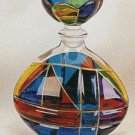 Murano Italian Art Glass Multicolor Perfume Bottle - Oval