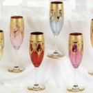 Murano Italy Stemware Champagne Glasses Set of 6 Multicolor