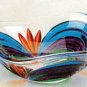 Murano Italian Art Glass Handpainted Multicolor Small Round Bowl