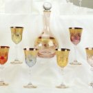 Murano Medici 24K Gold Overlay Crystal Glass Decanter