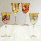 6 Pc Set 24K Gold Overlay Murano Medici Water Goblets