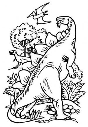 DINOSAUR & PREHISTORIC Printable Coloring eBook on CD - 31 Pages Coloring Sheets