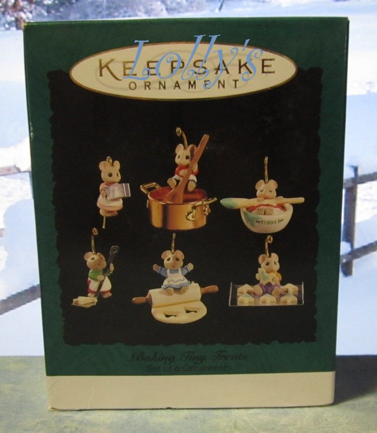 Hallmark MINIATURE Keepsake Christmas Ornament Set 1994 Baking Tiny