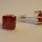 Red CZ Studs