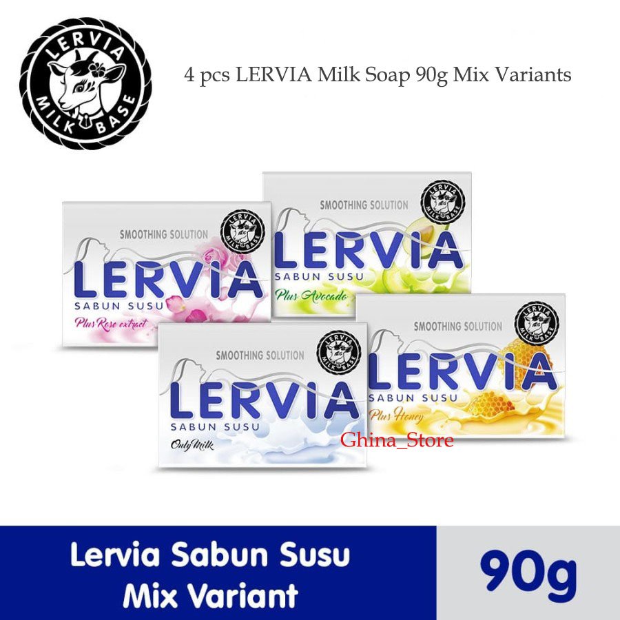 MIX 4 LERVIA Goats Milk Nourishes Moisturizes Brightens Skin Lotion 200mL Free gift