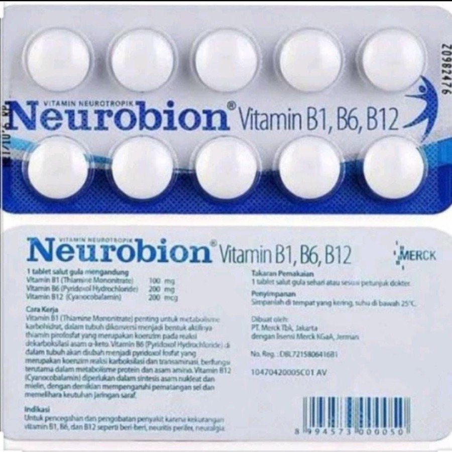10 Strips NEUROBION Vitamin B Complex B1 B6 B12 For Nerve Improvement & Pains