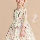 Ball-Gown/Princess Scoop Knee-Length Lace Flower Girl Dress