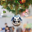 Cute Blue And White Porcelain Dragon Egg Ornament Christmas Dolls Car Interior Hanging-Cn One Size C