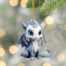 Cute Blue And White Porcelain Dragon Egg Ornament Christmas Dolls Car Interior Hanging-Cn One Size I