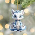 Cute Blue And White Porcelain Dragon Egg Ornament Christmas Dolls Car Interior Hanging-Cn One Size J