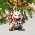 Cute Blue And White Porcelain Dragon Egg Ornament Christmas Dolls Car Interior Hanging-Cn One Size Q