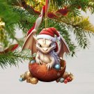 Cute Blue And White Porcelain Dragon Egg Ornament Christmas Dolls Car Interior Hanging-Cn One Size S