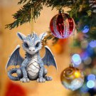 Cute Blue And White Porcelain Dragon Egg Ornament Christmas Dolls Car Interior Hanging-Cn One Size T