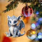 Cute Blue And White Porcelain Dragon Egg Ornament Christmas Dolls Car Interior Hanging-Cn One Size U