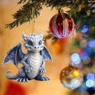 Cute Blue And White Porcelain Dragon Egg Ornament Christmas Dolls Car Interior Hanging-Cn One Size V