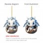 Cute Blue And White Porcelain Dragon Egg Ornament Christmas Dolls Car Interior Hanging-Cn One Size V