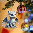 Cute Blue And White Porcelain Dragon Egg Ornament Christmas Dolls Car Interior Hanging-Cn One Size W