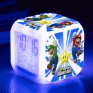 Super Mariio Light LED Alarm Clock Children's Bedroom Digital Cartoon Gifts Toys m1
