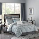 Madison Park 12Pc King Octavia Complete Bed Set Blue Decor