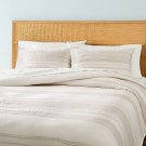 3Pc King Heathered Stripe Comforter Bedding Set Twilight Taupe Decor