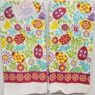 Set Of 2 Kitchen Terry Towels 15"X25" Easter Spring Flowers Eggs Shapes Gifts