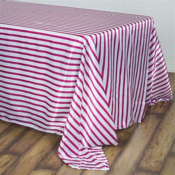 Fuchsia White Striped 90X132