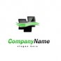 Green and black logo with lines #1010
