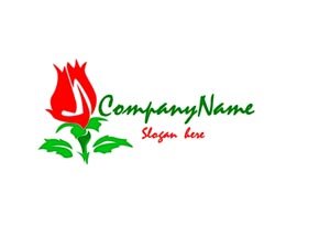 Red and green flower company logo #1029