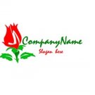 Red and green flower company logo #1029