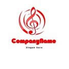 Music logo red #1045