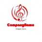 Music logo red #1045