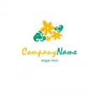 Yellow and green flowers logo #1077