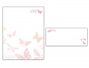 Butterfly Letterhead/ Envelope set 001