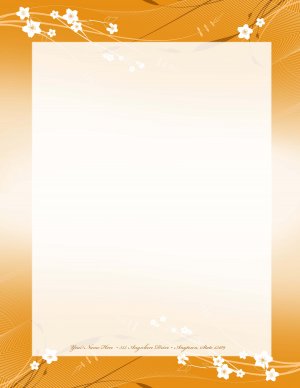 Orange flower letterhead 008