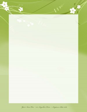 Green flower letterhead template 009