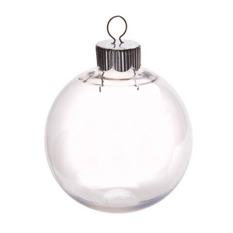 Darice Christmas Clear Plastic Round Ornaments- 67mm w