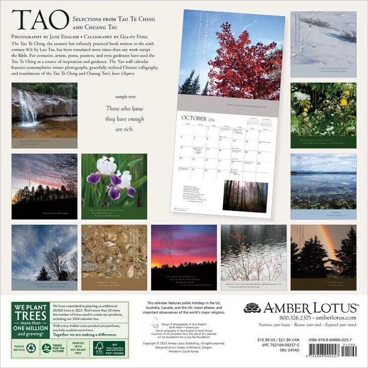 Amber Lotus Tao 2024 Wall Calendar