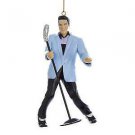 Elvis® Blue Suit Hound Dog Elvis With Microphone Ornament EP2171 w