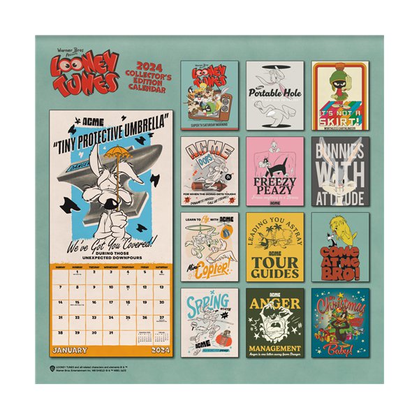 Trends International 2024 Looney Tunes Collector's Edition Calendar w