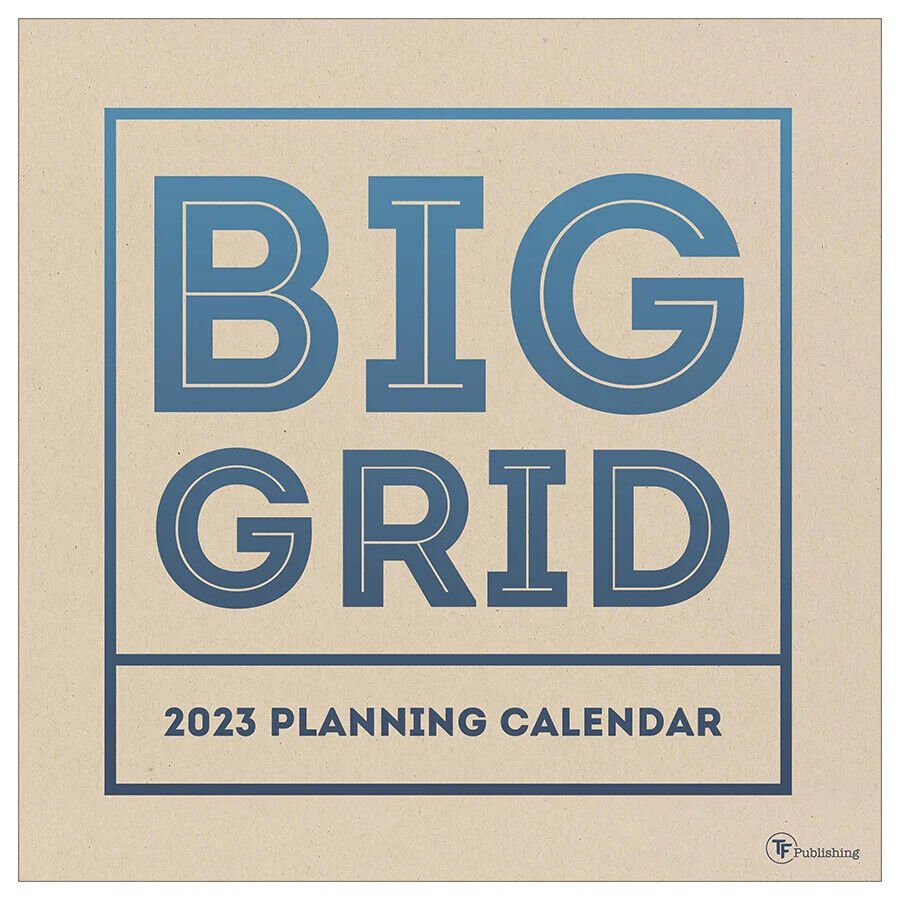 TF Publishing 2023 Big Grid Kraft Wall Calendar w